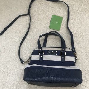 Kate Spade striped canvas and leather  handbag